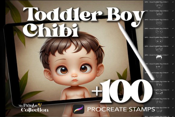 100 Procreate Head Toddler Boy Chibi