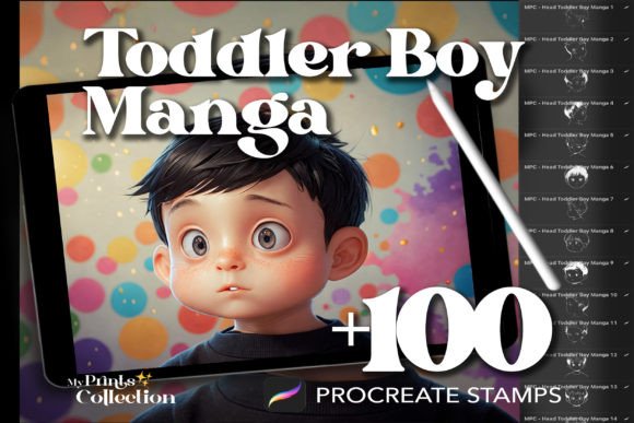 100 Procreate Head Toddler Boy Manga Assets