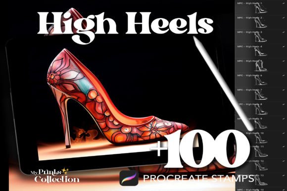 100 Procreate High Heels Stamps