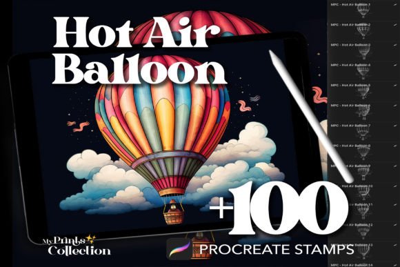 100 Procreate Hot Air Balloon Stamps: Elevate Your Digital Art