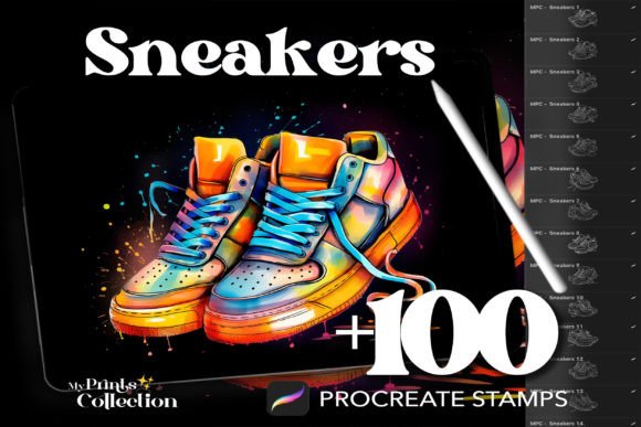 100 Procreate Sneakers Stamps