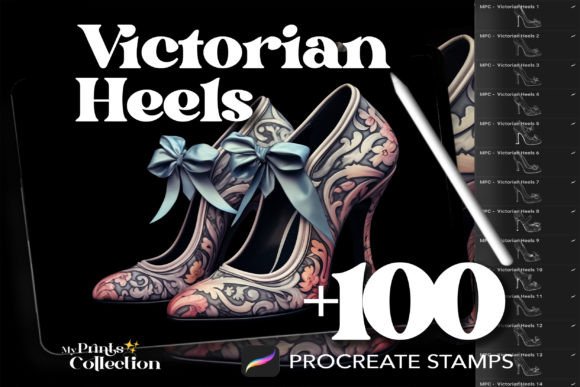 100 Procreate Victorian Heels Stamps: Elevate Your Digital Art with Gothic Elegance