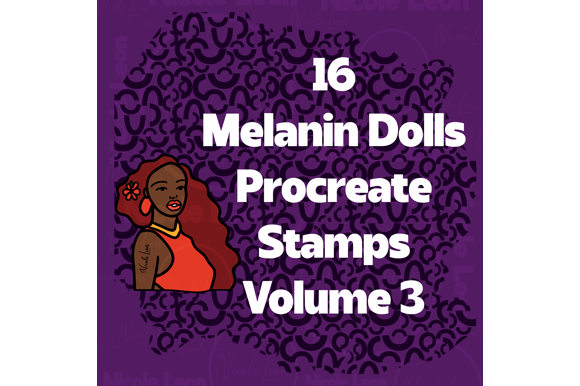 16 Melanin Dolls Procreate Stamps V3