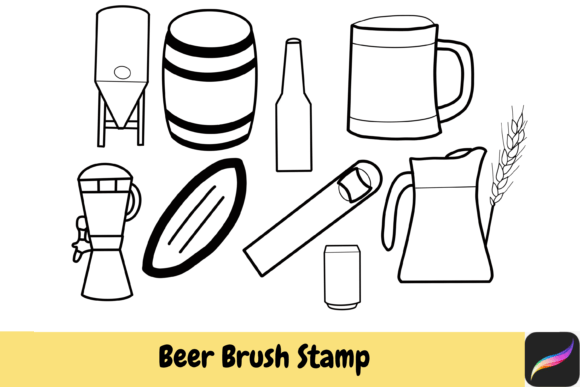 Beer Brush Stamps Procreate IPAD