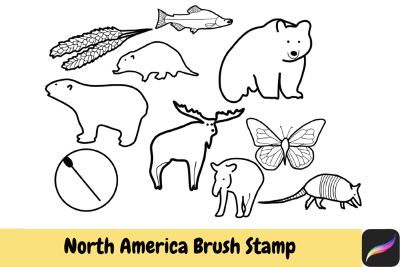 Bring the Wild North to Your Canvas with North America Brush Stamps Procreate