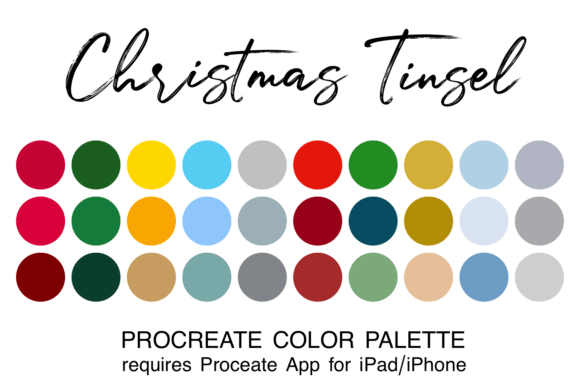 Christmas Tinsel Procreate Color Palette