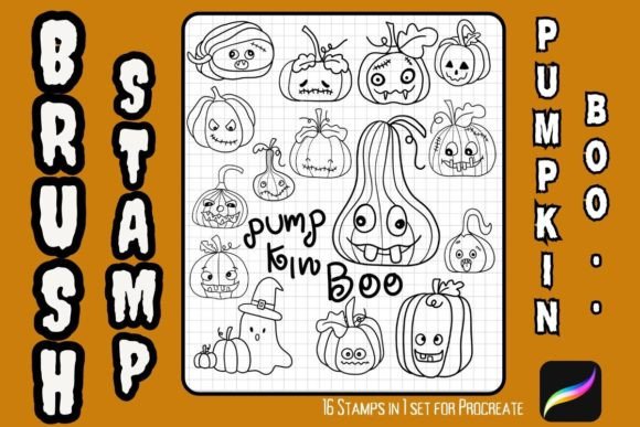 Pumpkin Boooo: Elevating Your Digital Halloween Art with Custom Procreate Stamps