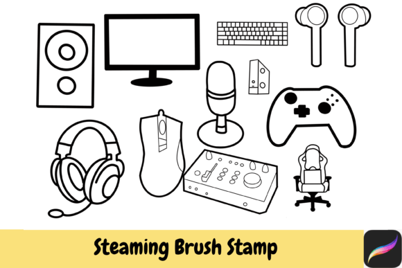 Steaming Game Brush Stamps Procreate