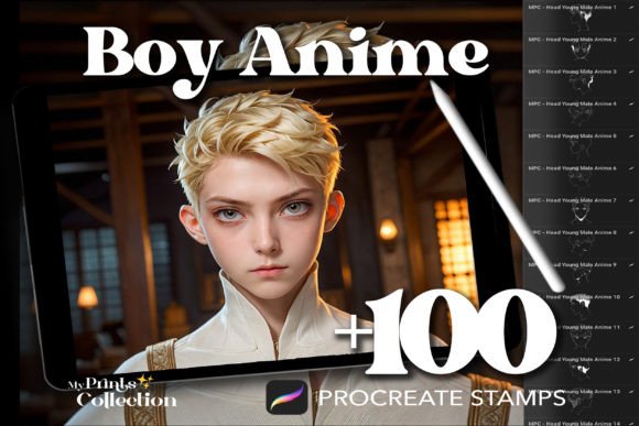 Unlock Your Creative Potential with 100 Procreate Head Boy Anime Stamps
