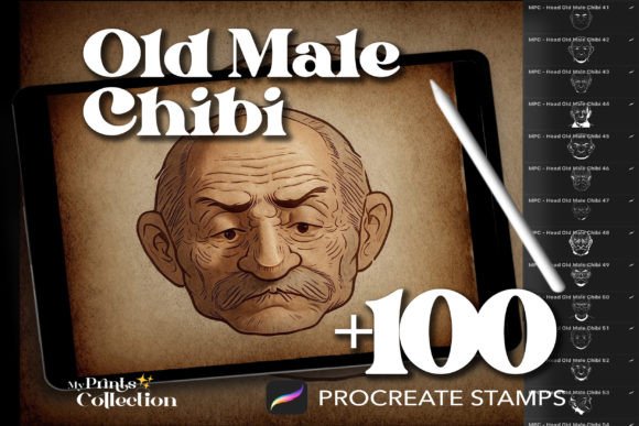 Unlocking Whimsy and Wisdom: The Rise of the 100 Procreate Head Old Male Chibi Stamp Collection